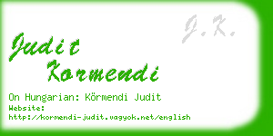judit kormendi business card